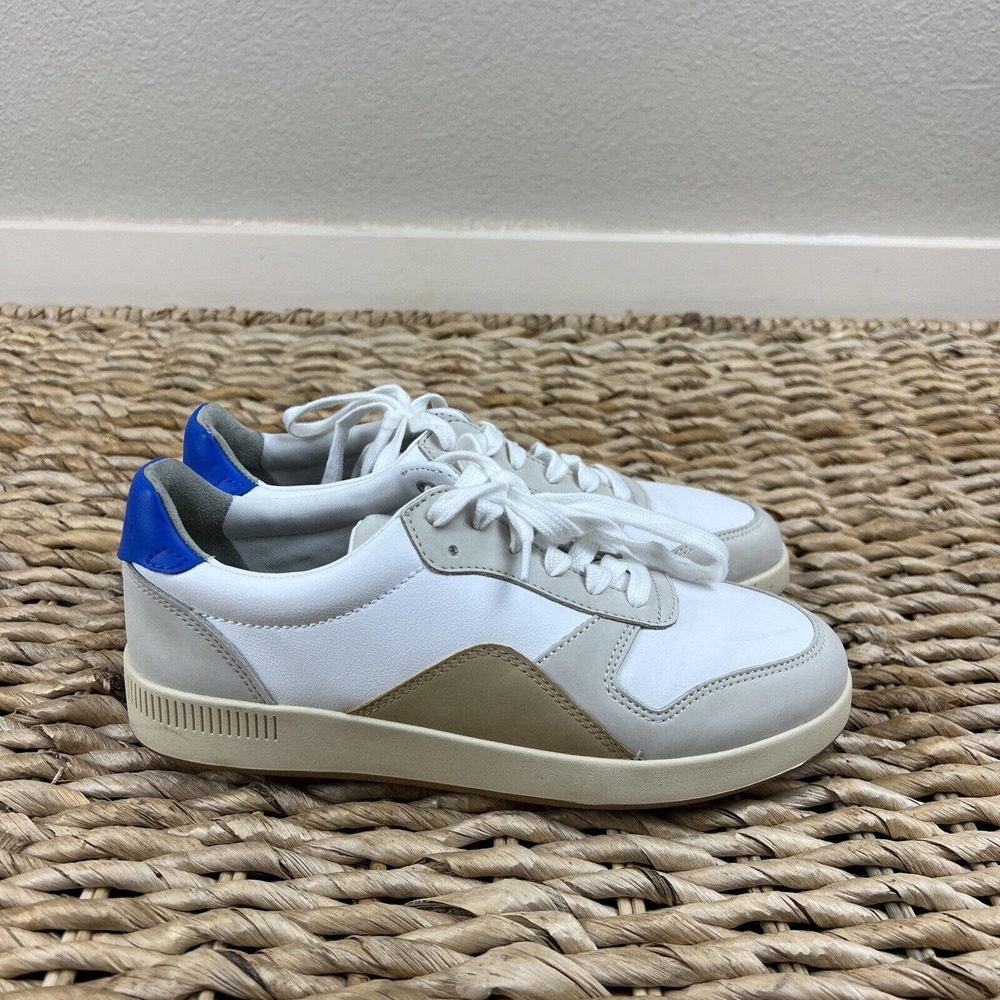 Everlane Shoes Women 6 White Blue ReLeather Court Sneaker
